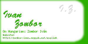 ivan zombor business card
